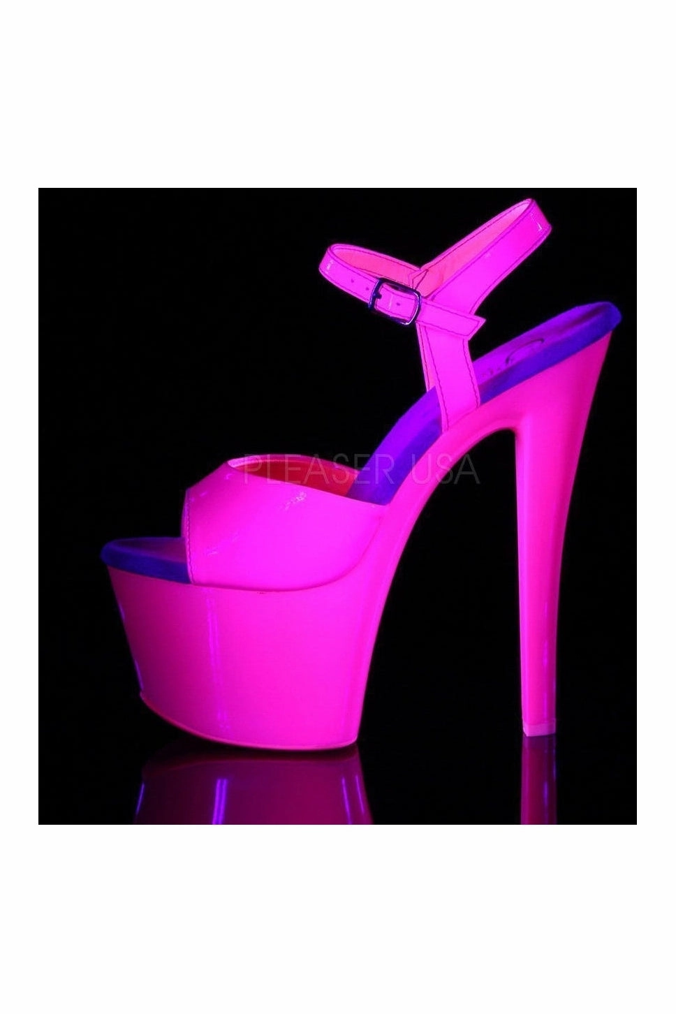 SKY-309UV Platform Sandal  | Fuchsia Patent
