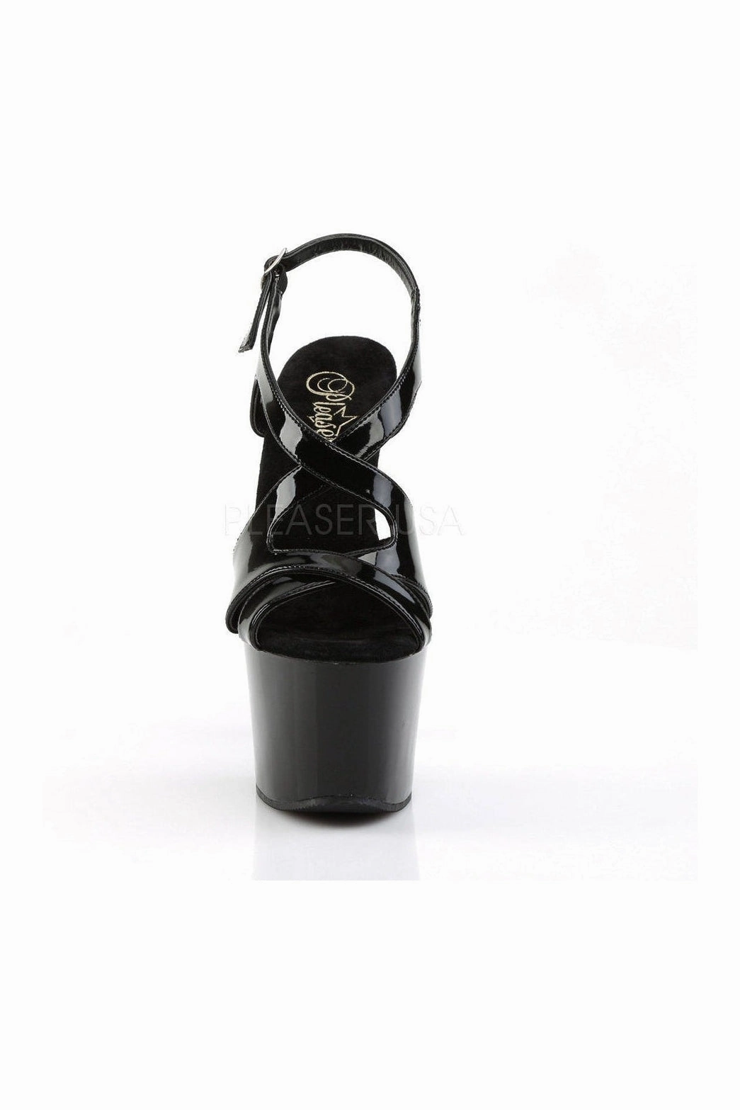 SKY-330 Platform Sandal  | Black Patent