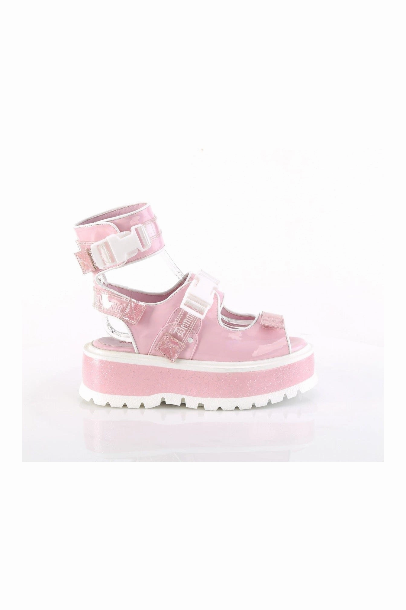 SLACKER-15B Pink Hologram Patent Sandal