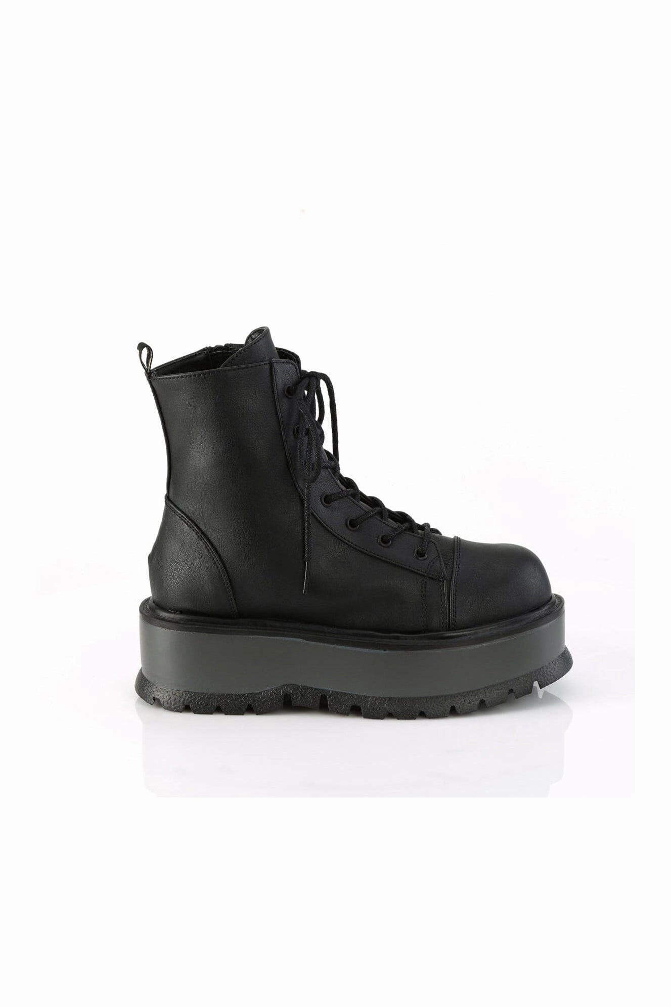 SLACKER-55 Black Vegan Leather Ankle Boot