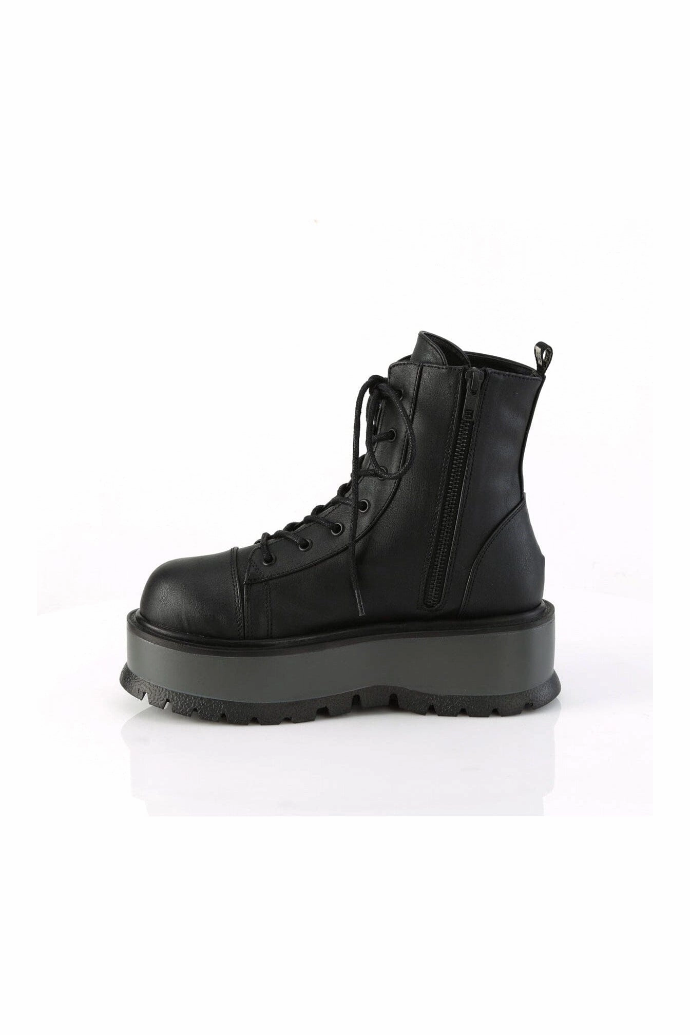 SLACKER-55 Black Vegan Leather Ankle Boot
