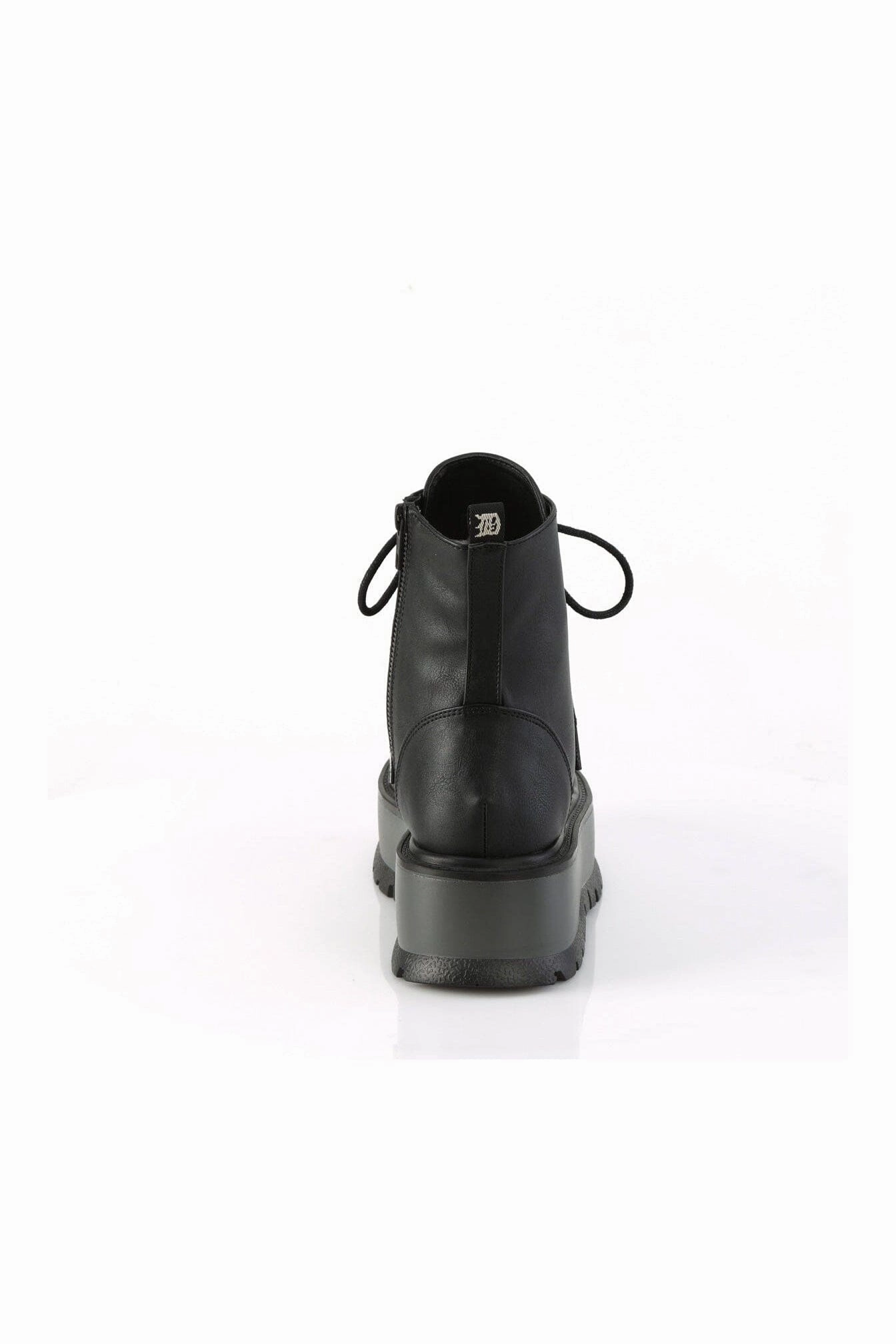 SLACKER-55 Black Vegan Leather Ankle Boot