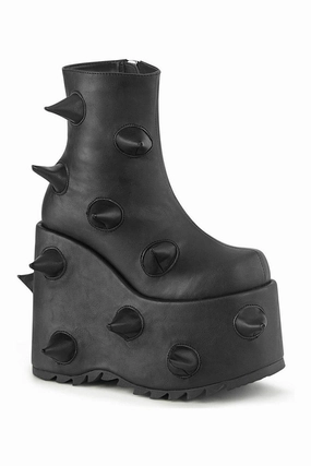 SLAY-77 Ankle Boot | Black Faux Leather