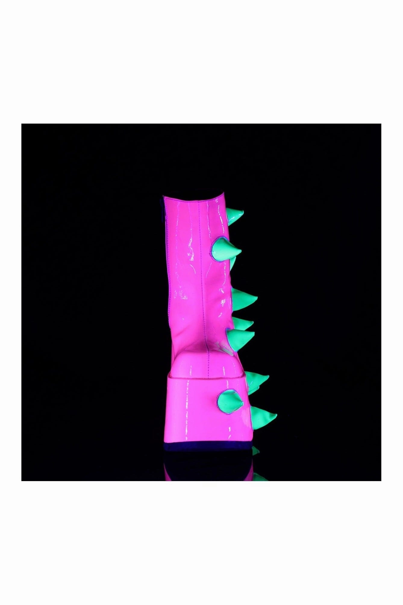 SLAY-77 Pink Hologram Patent Ankle Boot