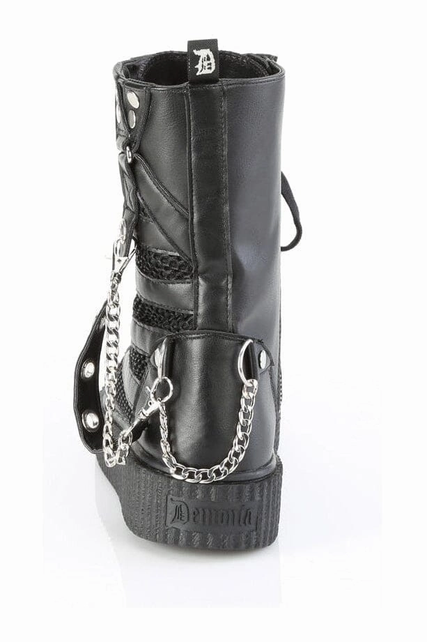 SNEEKER-325 Black Vegan Leather Creeper
