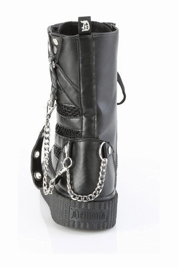 SNEEKER-325 Black Vegan Leather Creeper