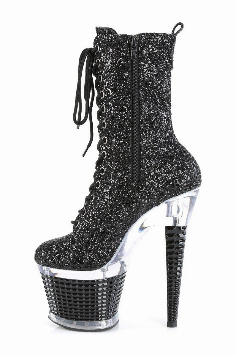 SPECTATOR-1040G Knee Boot | Black Glitter