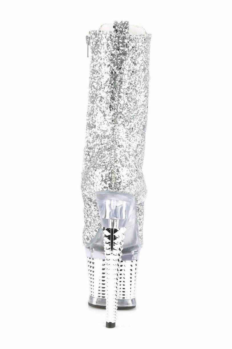 SPECTATOR-1040G Knee Boot | Silver Glitter