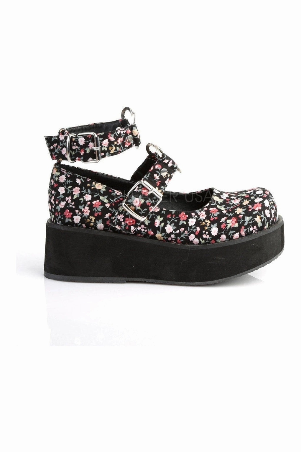 SPRITE-02 Demonia Mary Jane | Floral   Fabric