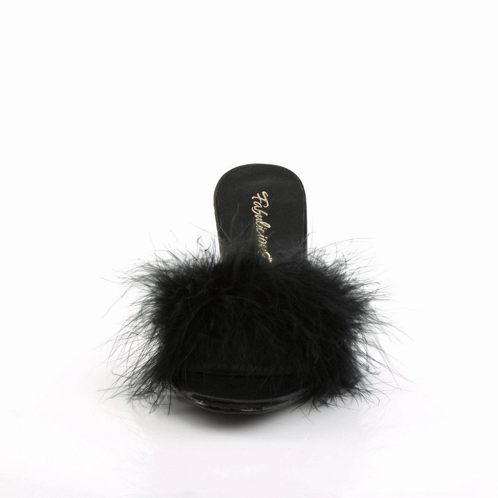 SS-AMOUR-03 Slide | Black Genuine Satin