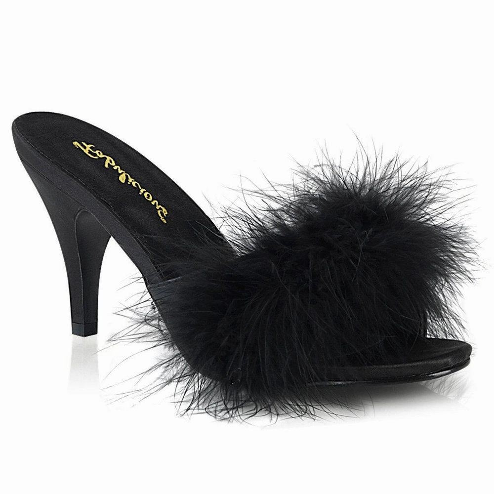 SS-AMOUR-03 Slide | Black Genuine Satin