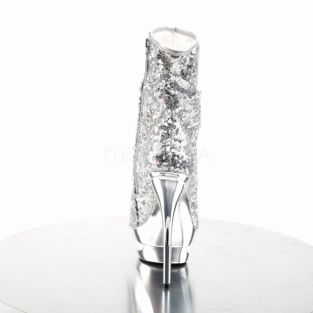 SS-BLONDIE-R-1008 Platform Boot  | Silver Sequins