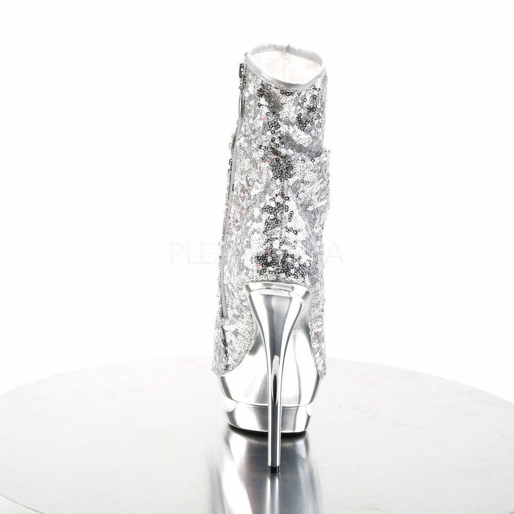 SS-BLONDIE-R-1008 Platform Boot  | Silver Sequins