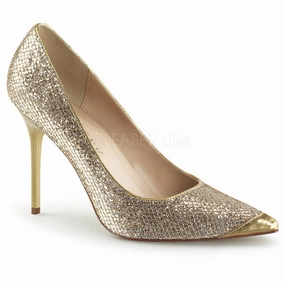 SS-CLASSIQUE-20 Pump  | Gold Fabric