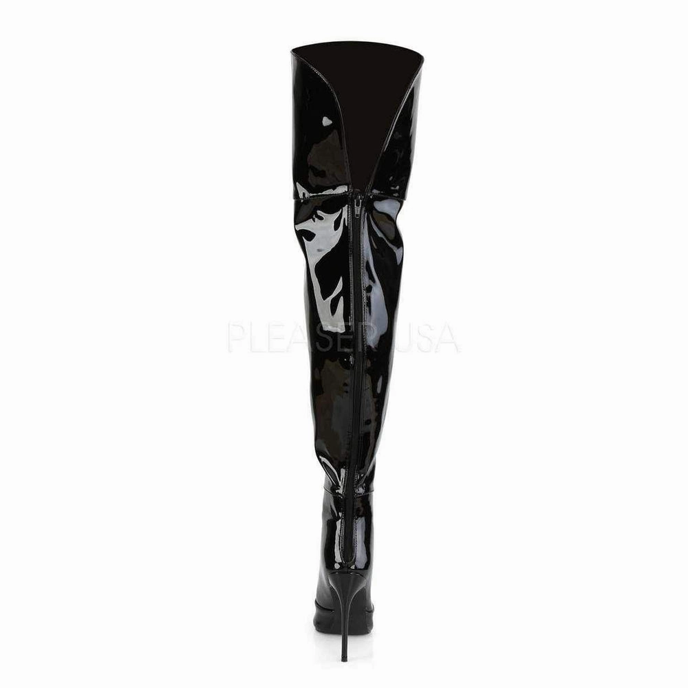 SS-COURTLY-3012 Thigh Boot | Black Patent