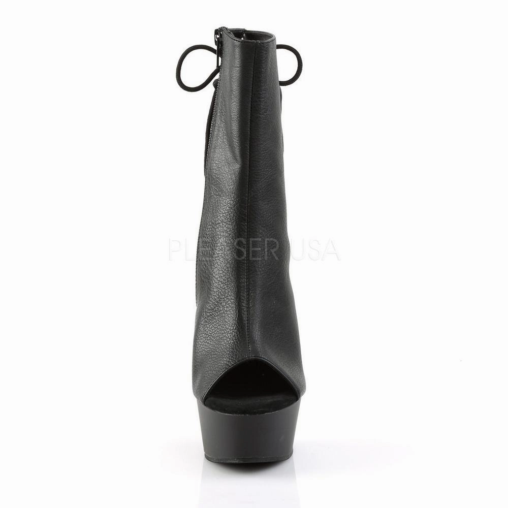 SS-DELIGHT-1018 Platform Boot  | Black Faux Leather