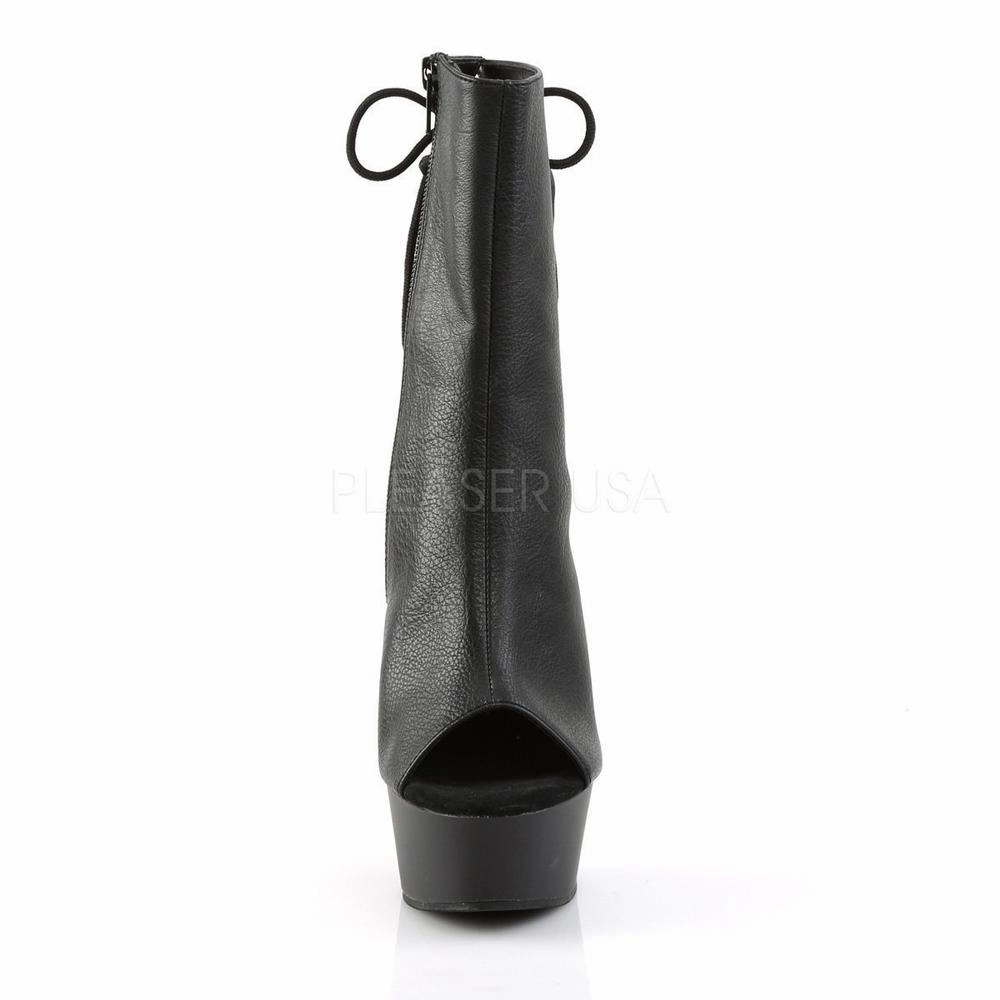 SS-DELIGHT-1018 Platform Boot  | Black Faux Leather