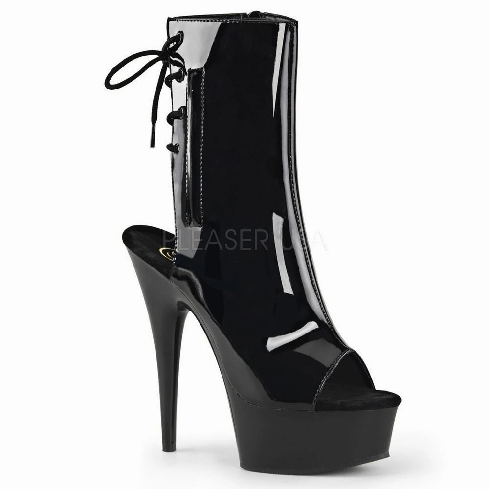 SS-DELIGHT-1018 Platform Boot  | Black Patent