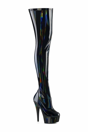 SS-DELIGHT-3000HWR Black Patent Thigh Boot
