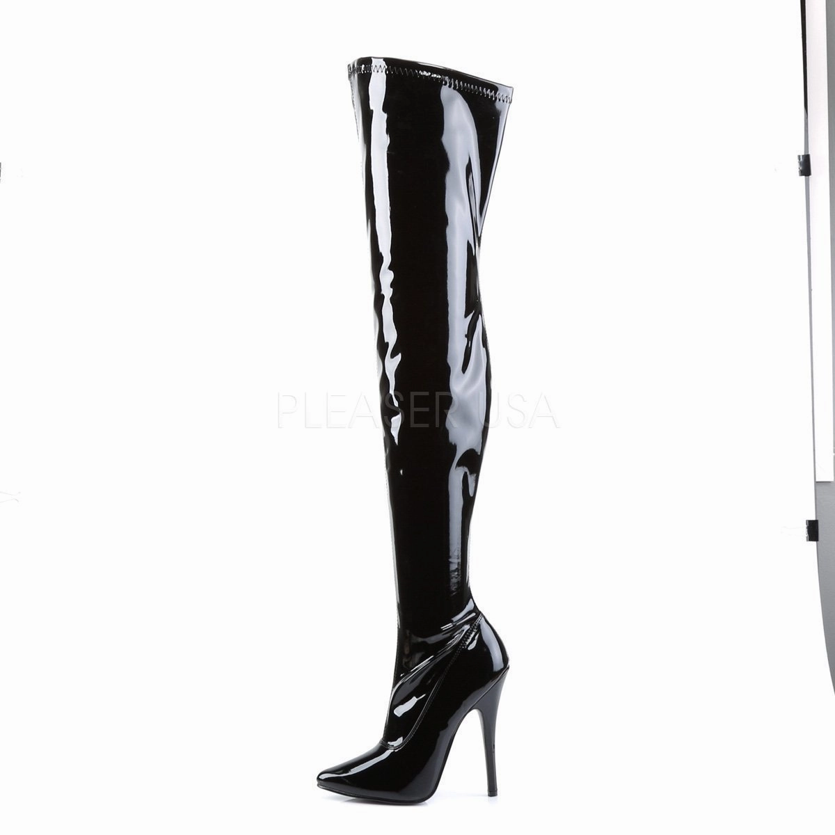 SS-DOMINA-3000 Thigh Boot | Black Patent