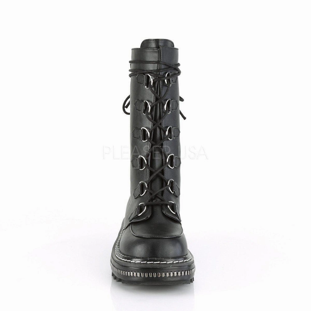 SS-LILITH-270 Gothic Ankle Boot | Black Faux Leather