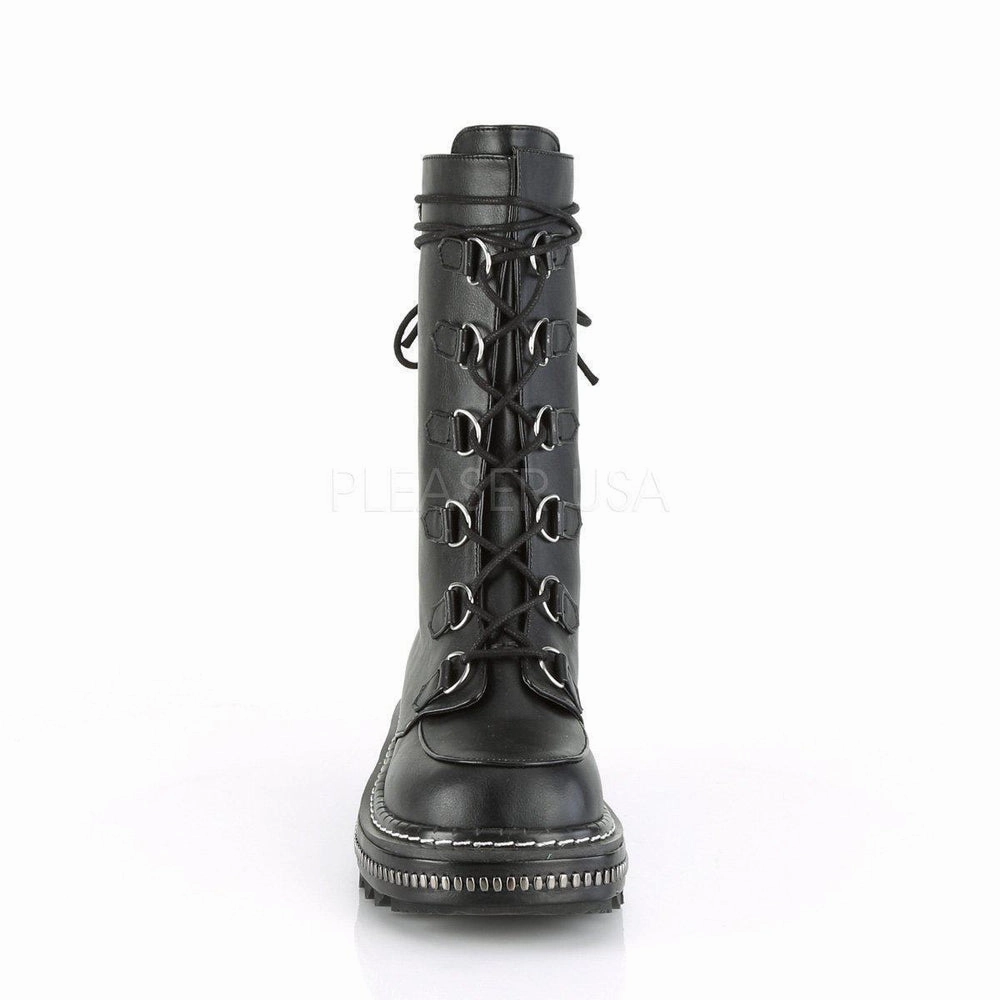 SS-LILITH-270 Gothic Ankle Boot | Black Faux Leather