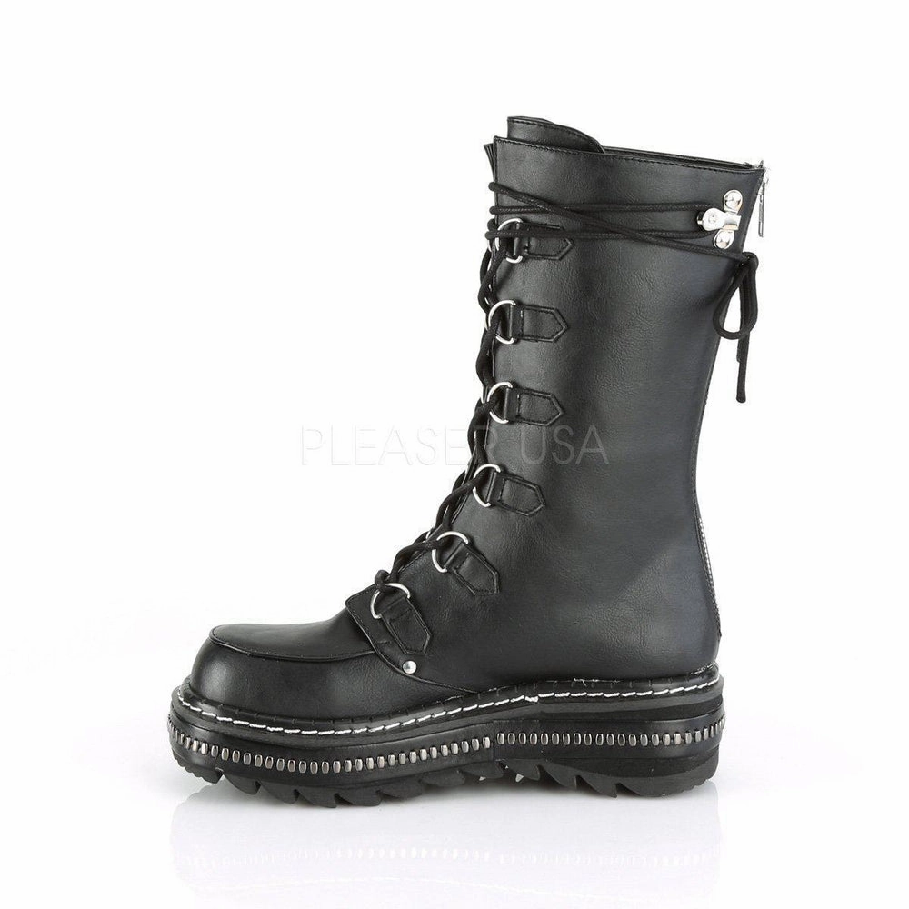SS-LILITH-270 Gothic Ankle Boot | Black Faux Leather