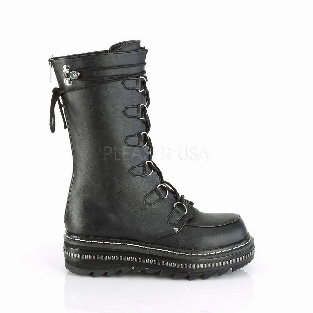 SS-LILITH-270 Gothic Ankle Boot | Black Faux Leather