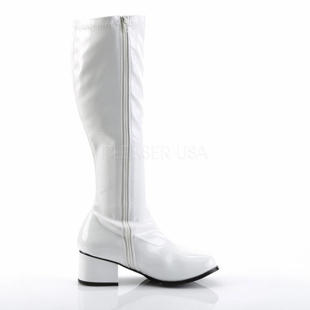 SS-RETRO-300 Go Go Boot | White Patent