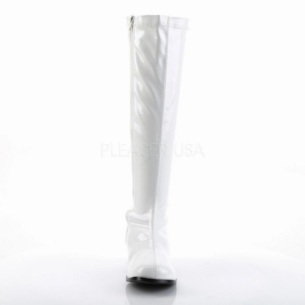 SS-RETRO-300 Go Go Boot | White Patent