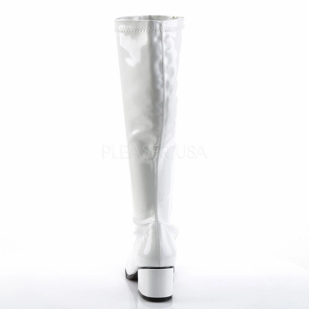 SS-RETRO-300 Go Go Boot | White Patent