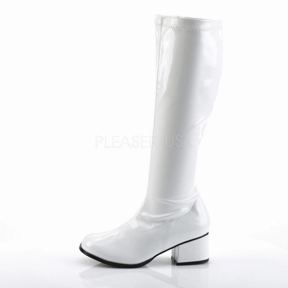 SS-RETRO-300 Go Go Boot | White Patent