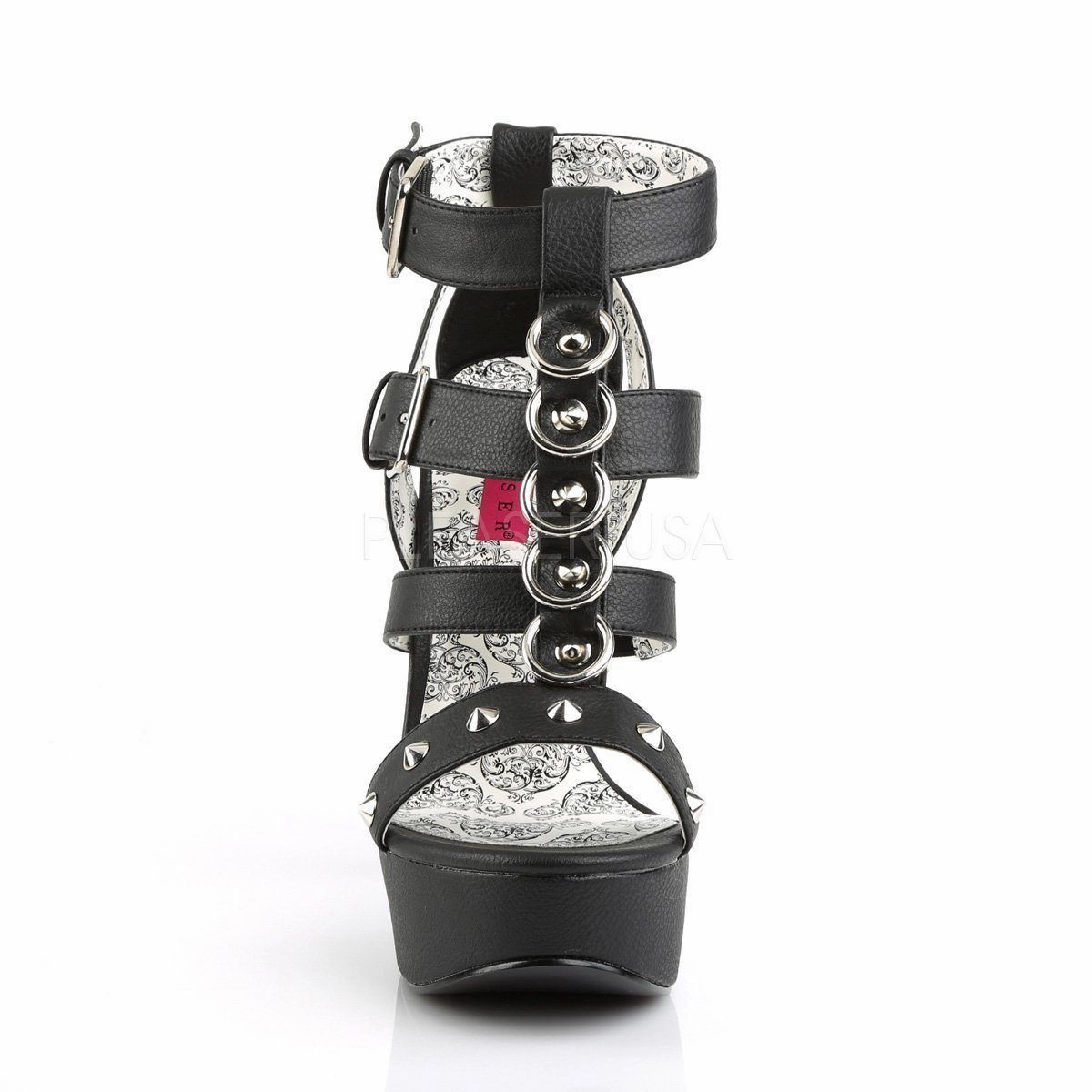 SS-TEEZE-42W Sandal | Black Faux Leather