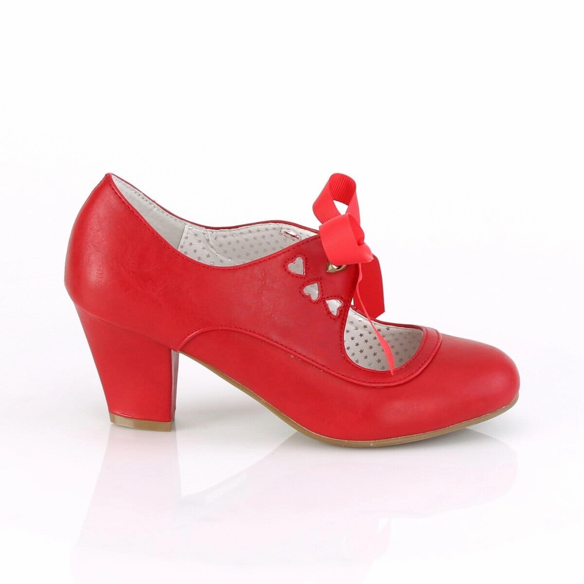 SS-WIGGLE-32 Pump | Red Faux Leather