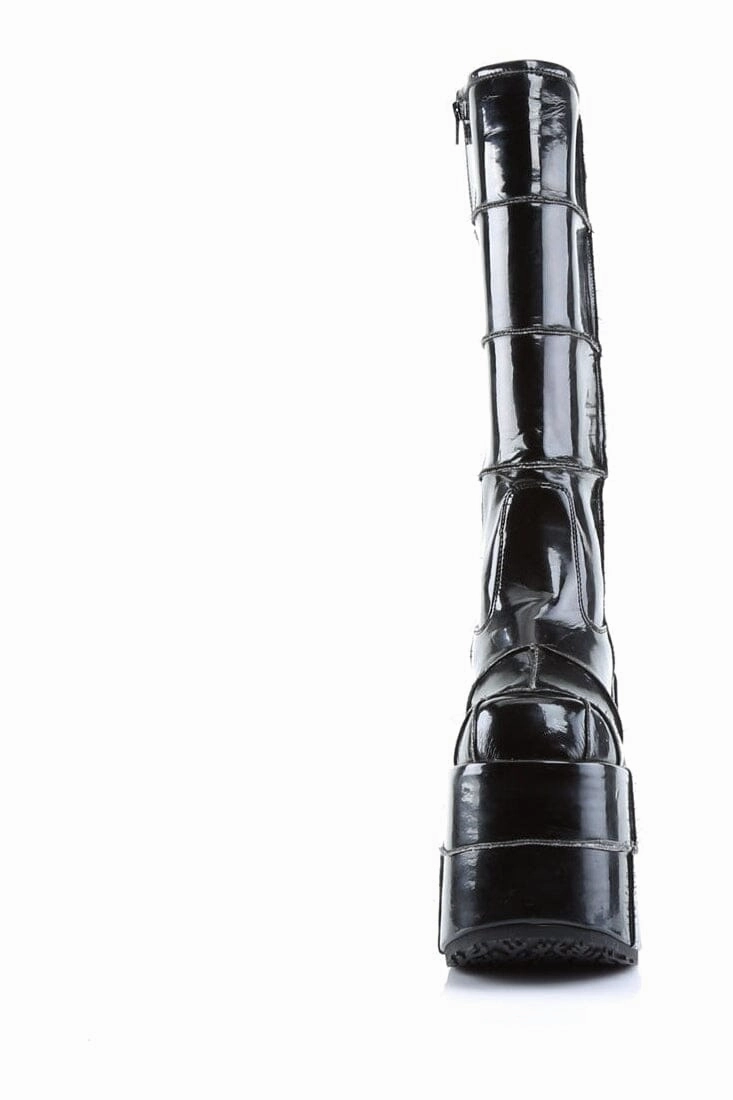 STACK-301 Black Patent Knee Boot