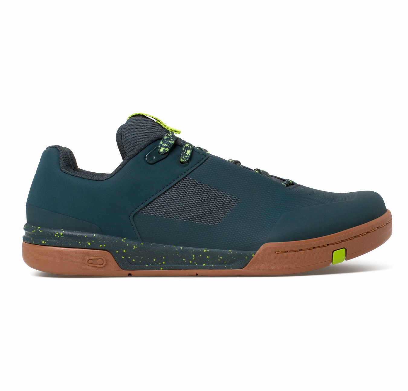 Stamp Lace Flat Shoes - Petrol/Lime Splatter