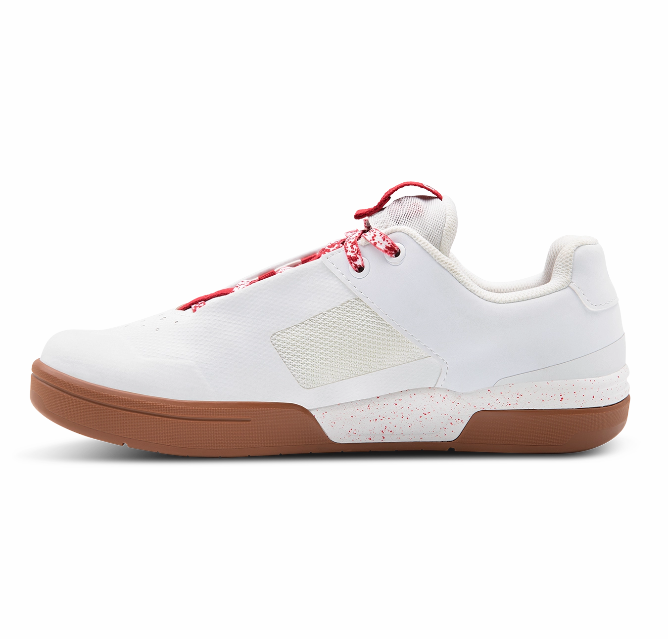 Stamp Lace Flat Shoes - White/Red Splatter