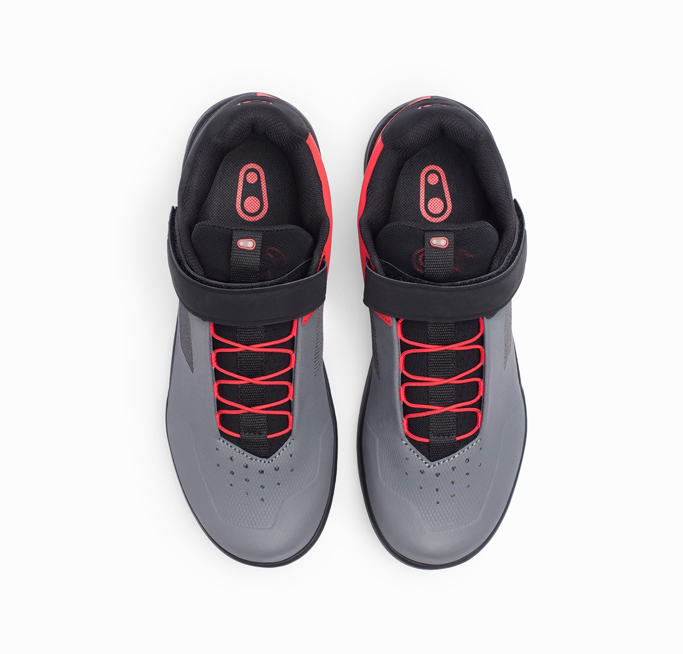 Stamp Speed Lace Flat Shoes - Grey/Red