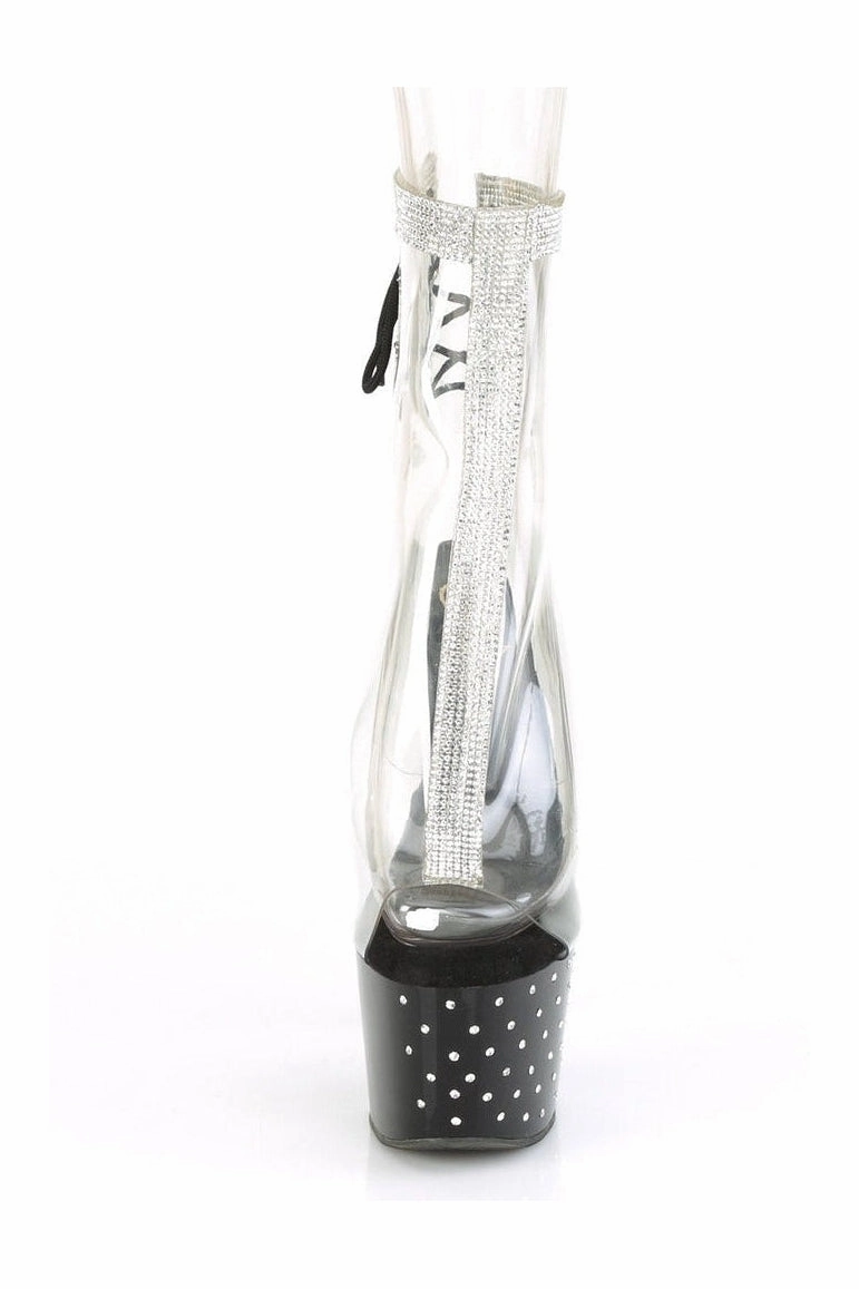 STARDUST-1018C-2RS Exotic Ankle Boot | Clear Vinyl