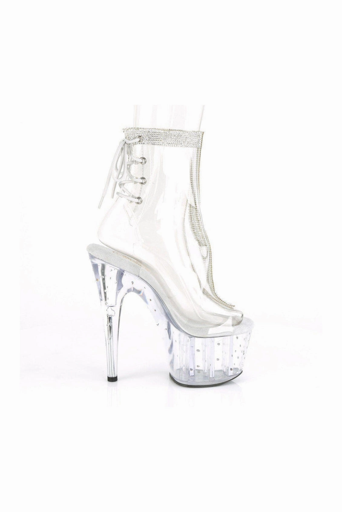 STARDUST-1018C-2RS Exotic Ankle Boot | Clear Vinyl
