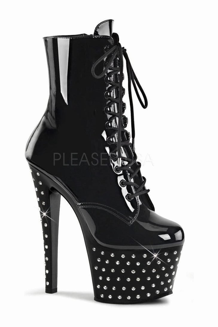 STARDUST-1020-7 Platform Boot  | Black Patent