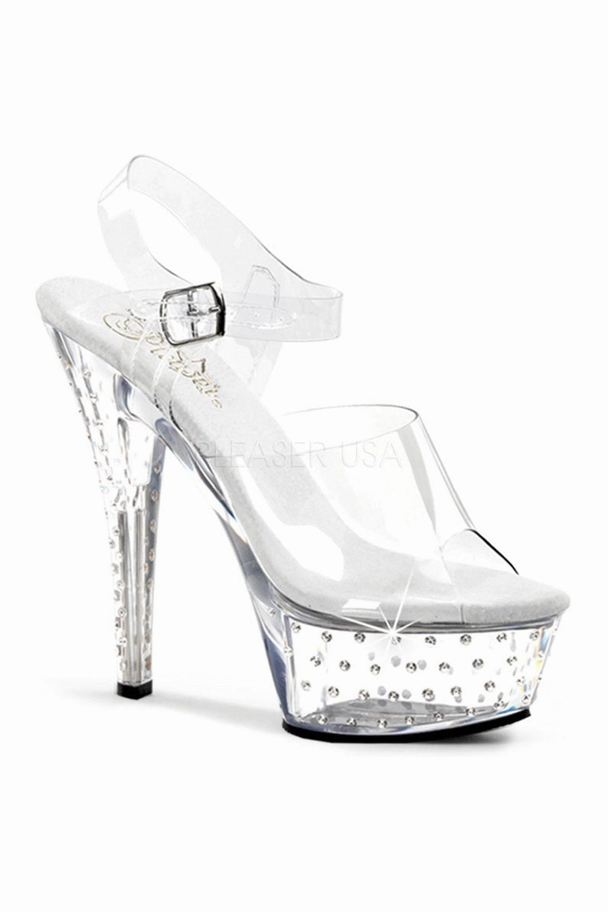 STARDUST-608 Platform Sandal  | Clear Vinyl