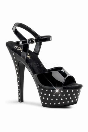 STARDUST-609 Platform Sandal  | Black Patent