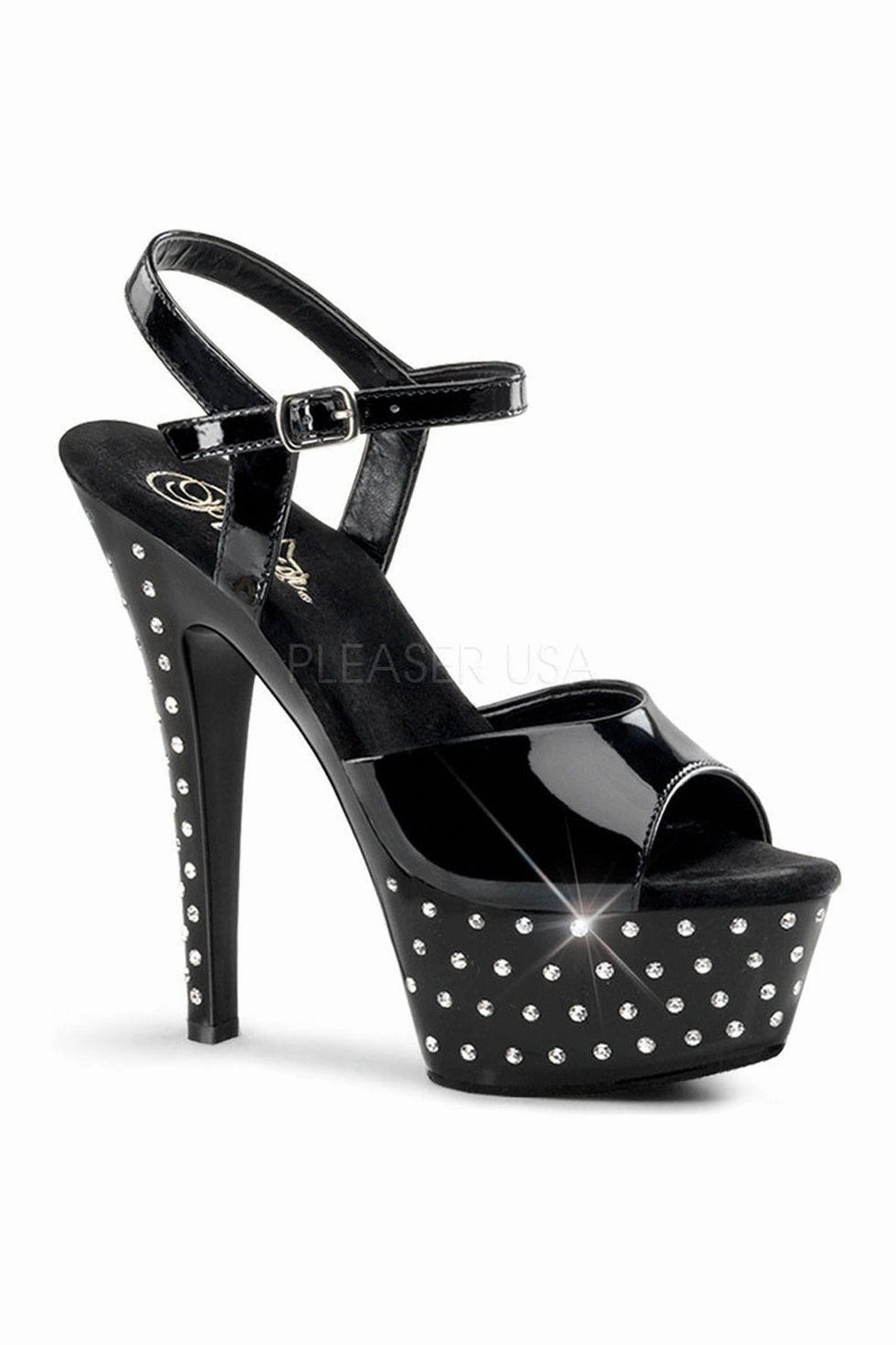 STARDUST-609 Platform Sandal  | Black Patent