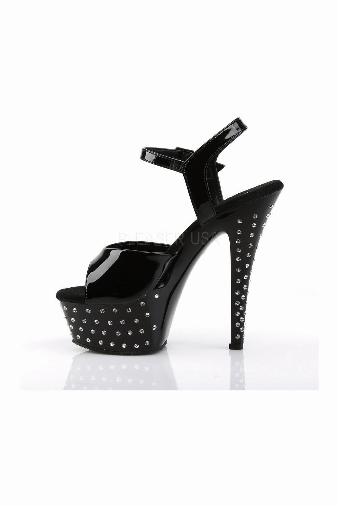 STARDUST-609 Platform Sandal  | Black Patent