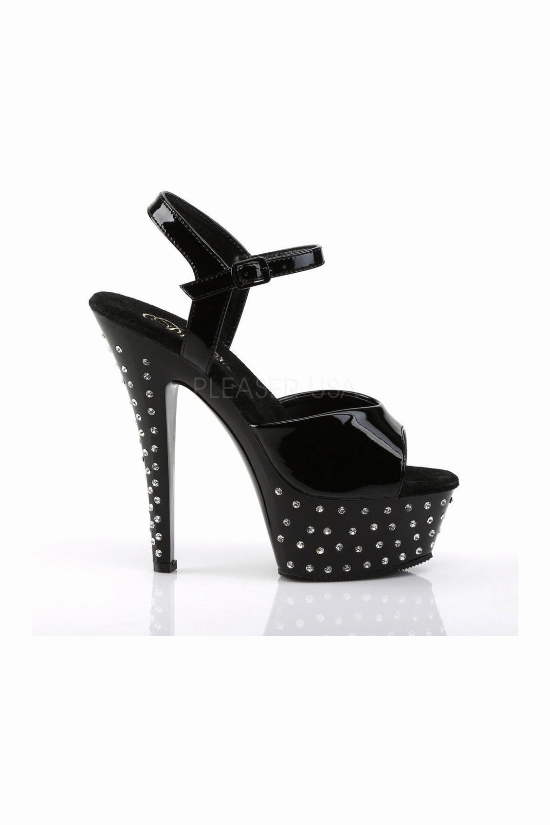 STARDUST-609 Platform Sandal  | Black Patent