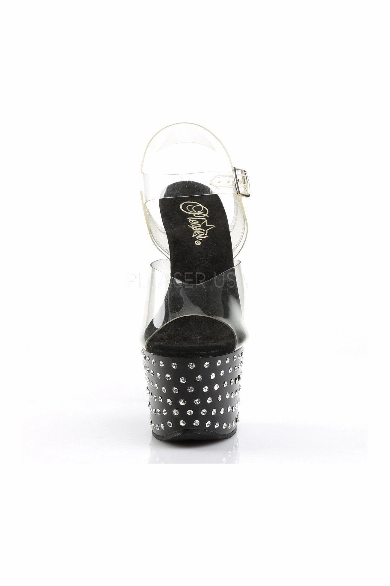 STARDUST-708 Platform Sandal  | Black Vinyl