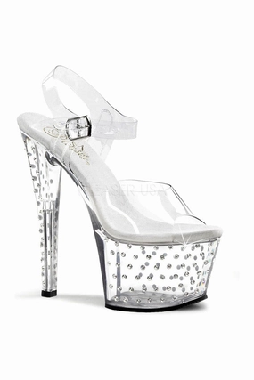 STARDUST-708 Platform Sandal  | Clear Vinyl