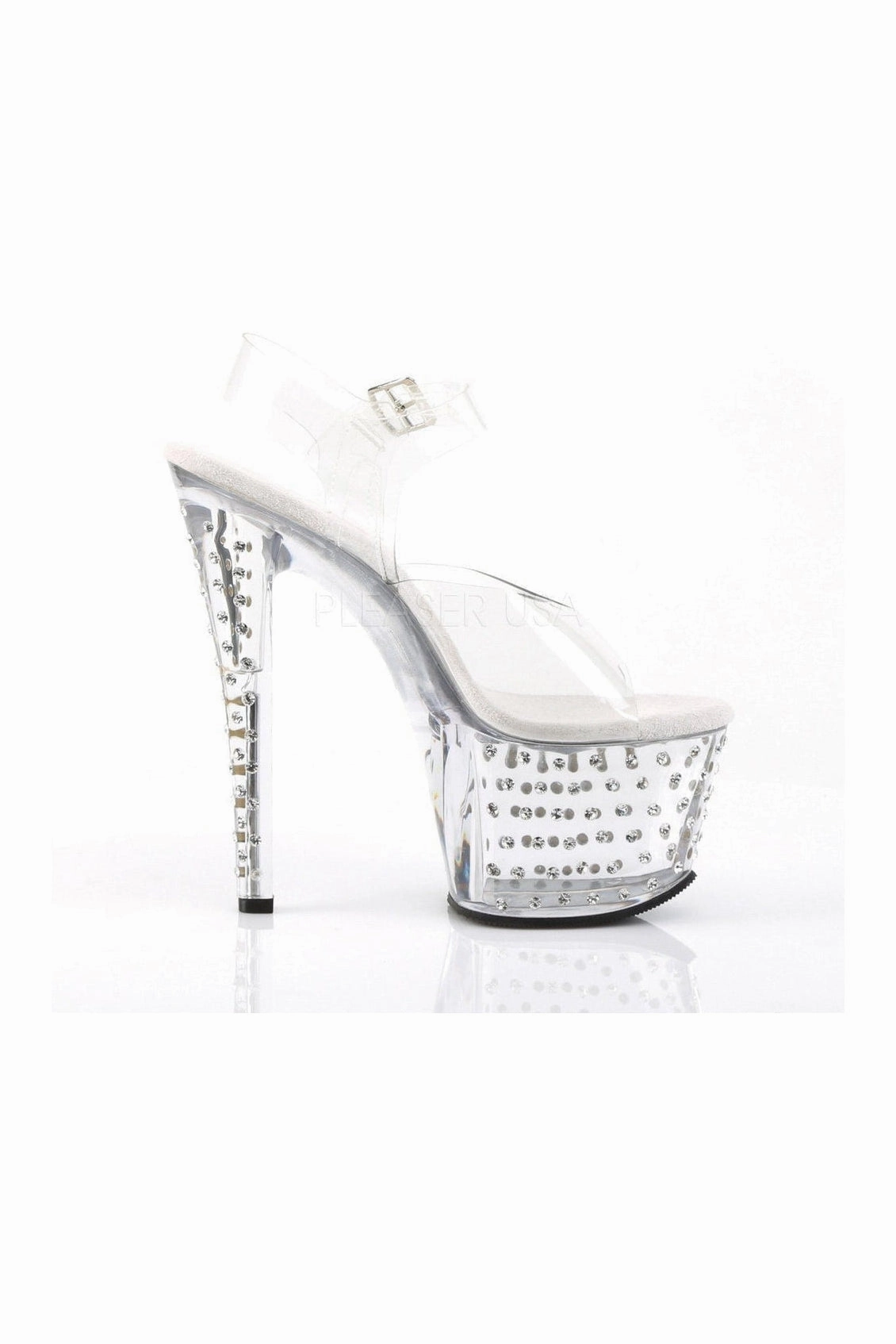 STARDUST-708 Platform Sandal  | Clear Vinyl