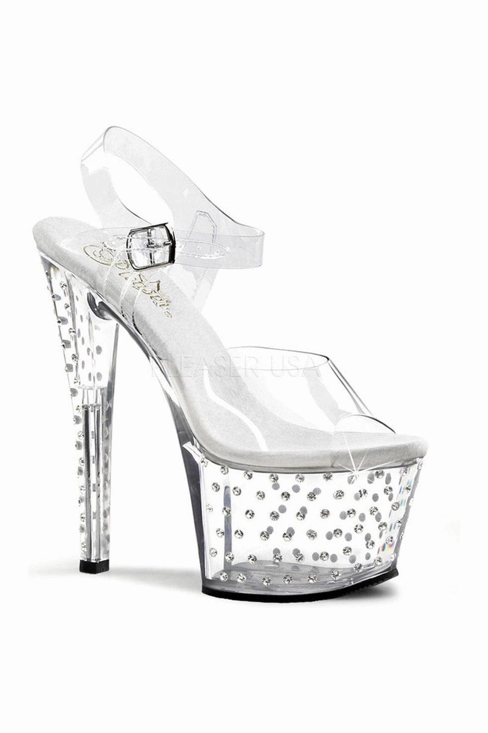 STARDUST-708 Platform Sandal  | Clear Vinyl